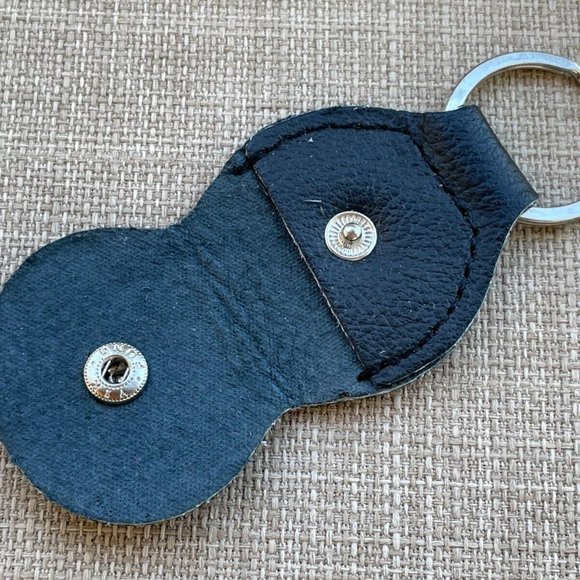 Key Chain Keys Holder Black Leather Keychain Keyring Key Fob New - Picture 2 of 11